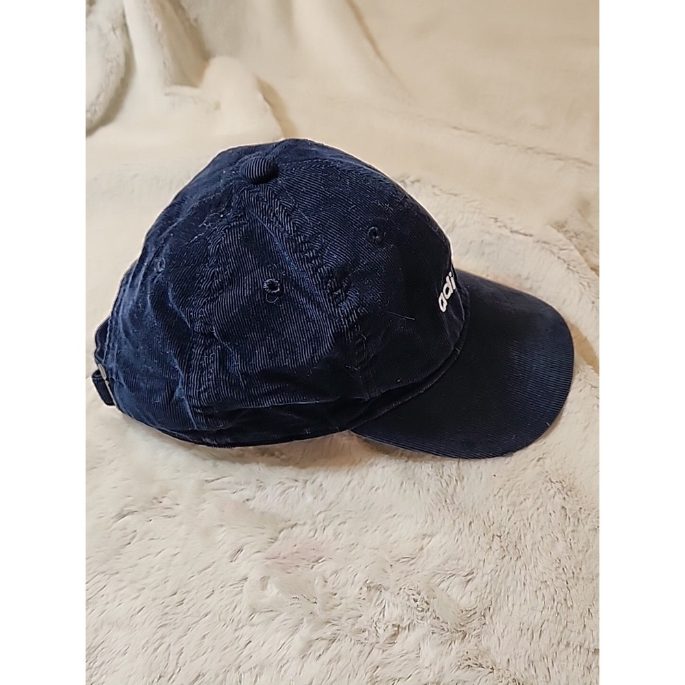 Adidas Hat Cap Adult Adjustable Strap Corduroy Trefoil Panel Blue One Size OSFM - Picture 5 of 9